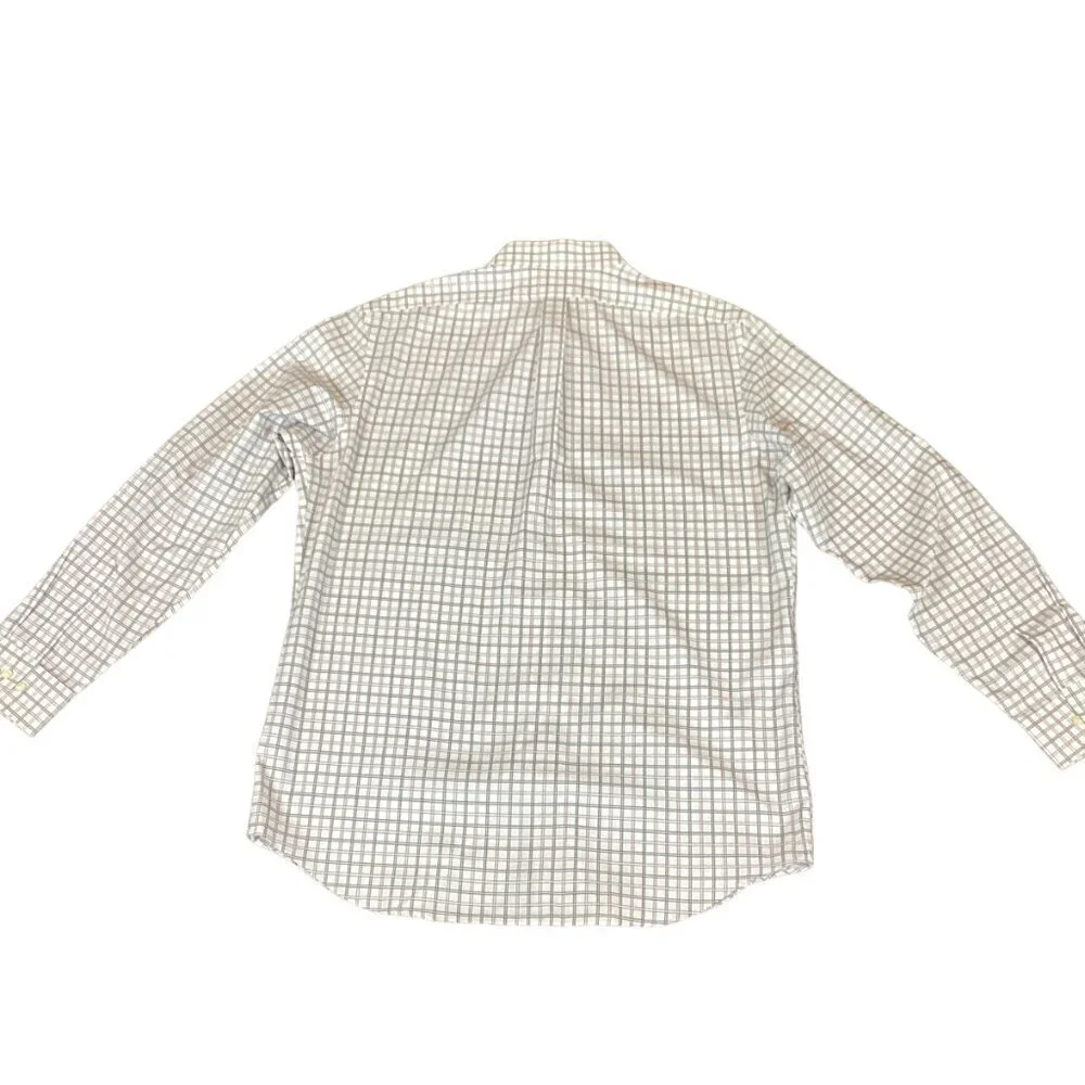 Banana Republic Non-Iron Classic Fit Plaid Cotton Dress Shirt XL 17/17-1/2 #282P
